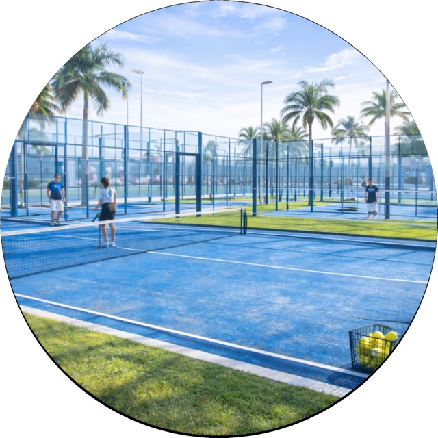 Padel player preparing for a shot