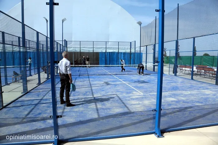 Padel group relaxing after play