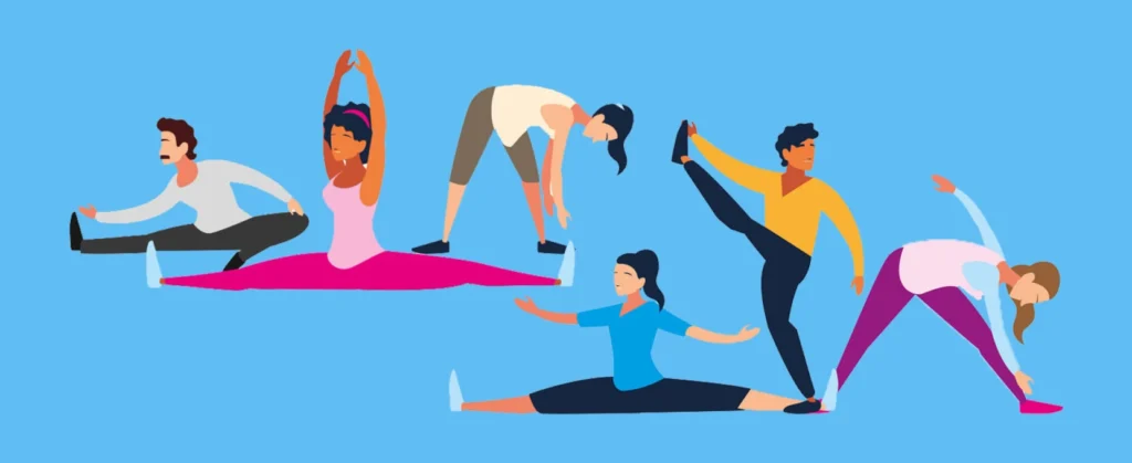 Group dynamic stretching before padel